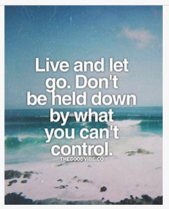 Live and let go. Don't be held down by what you can't control